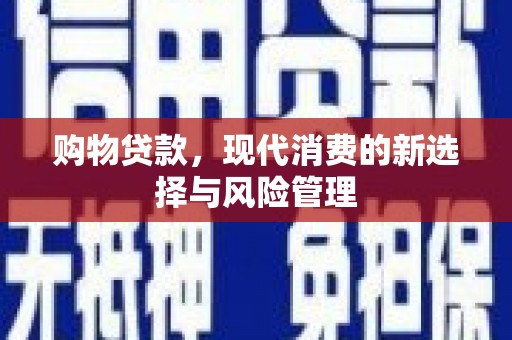 孝南购物贷款，现代消费的新选择与风险管理