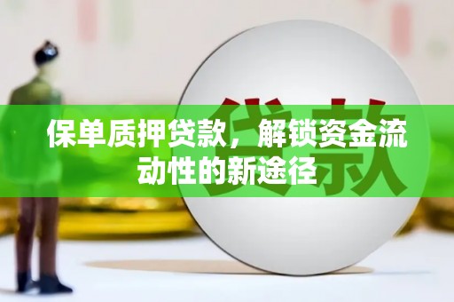 孝南保单质押贷款，解锁资金流动性的新途径