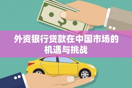 孝南外资银行贷款在中国市场的机遇与挑战