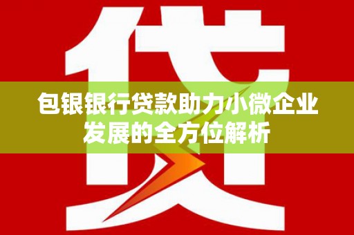 孝南包银银行贷款助力小微企业发展的全方位解析
