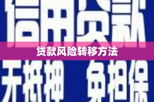 孝南贷款风险转移方法