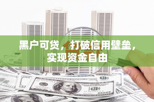 孝南黑户可贷，打破信用壁垒，实现资金自由
