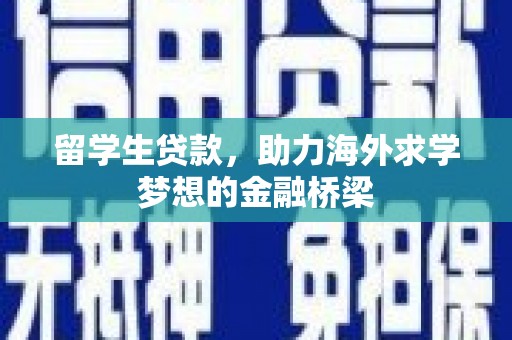 孝南留学生贷款，助力海外求学梦想的金融桥梁