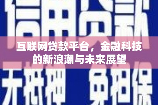孝南互联网贷款平台，金融科技的新浪潮与未来展望