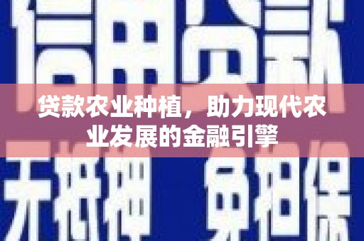 孝南贷款农业种植，助力现代农业发展的金融引擎