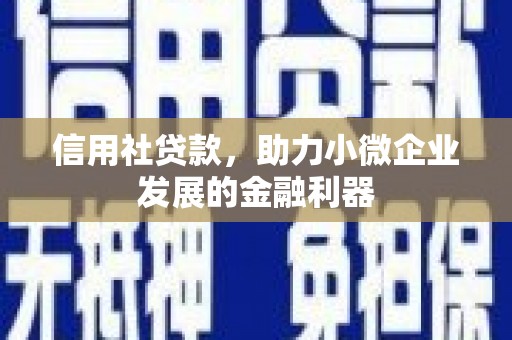 孝南信用社贷款，助力小微企业发展的金融利器