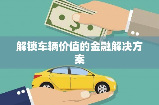 孝南解锁车辆价值的金融解决方案