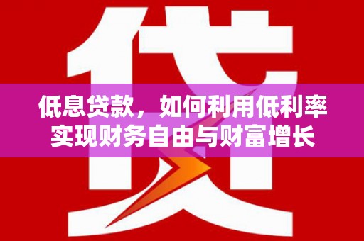 孝南低息贷款，如何利用低利率实现财务自由与财富增长